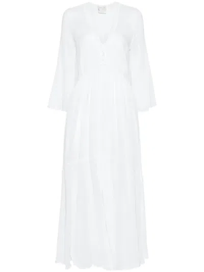 Forte Forte V-neck Flared Dress In White