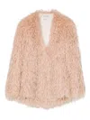 Forte Forte Voluminous Textured Kimono-style Coat In Peachy Beige In Pink