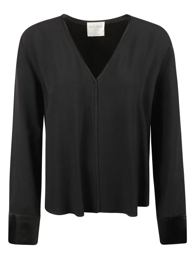 Forte Forte V-neck Plain Top In Black