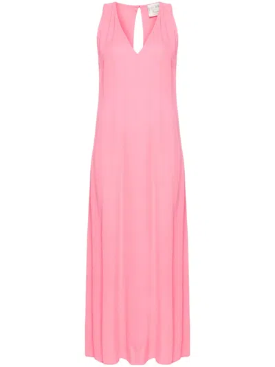 Forte Forte V-neck Shift Maxi Dress In Rosa