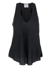 Forte Forte 'essential' Black Sleeveless Top With Plunging Neckline