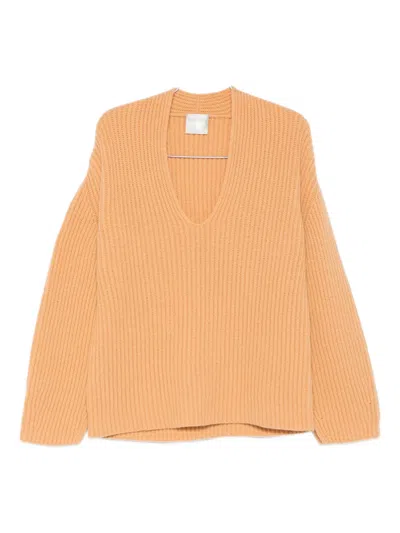 Forte Forte V-neck Sweater In Orange