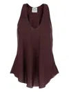 Forte Forte Bordeaux Top With V-neck And Gathered Details