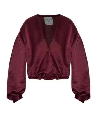 Forte Forte V-neck Top In Burgundy