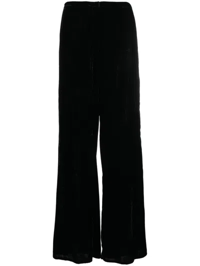 Forte Forte Velour Wide-leg Trousers In Black