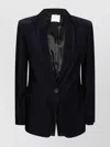Forte Forte Velvet Blazer With Notched Lapel And Front Pockets In Black