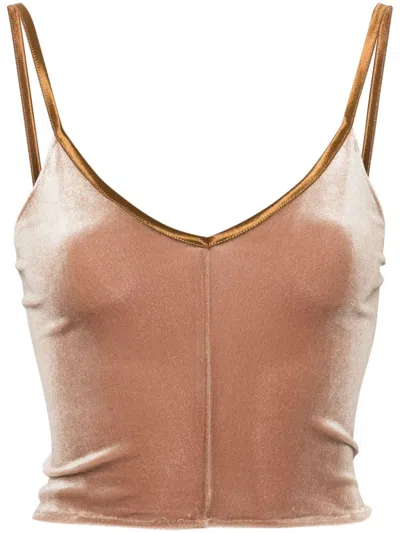 Forte Forte Velvet Cropped Top In Camel