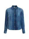 Forte Forte Velvet Denim Overshirt In Delave