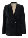 Forte Forte Velvet Doiuble Breasted Blazer In Black