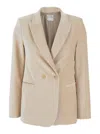 Forte Forte Velvet Doiuble Breasted Blazer In Neutral