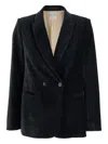 Forte Forte Velvet Doiuble Breasted Blazer In Black