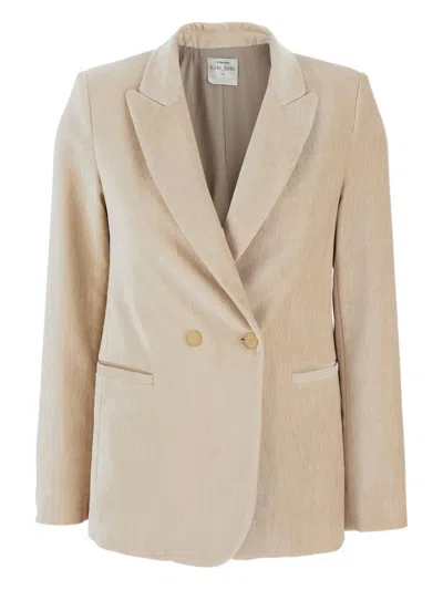 FORTE FORTE VELVET DOUBLE-BREASTED BLAZER