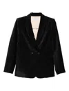Forte Forte Double-breasted Velvet Jacket Pockets In Black