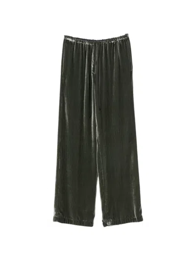 Forte Forte Velvet Drawstring Trousers In Green