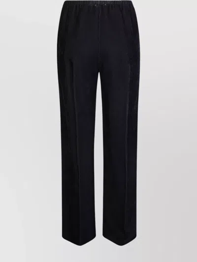 Forte Forte Velvet Elastic Waistband Trousers With Side Pockets In Multi