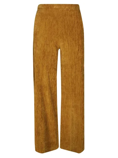 Forte Forte Velvet Flare Trousers With High Waist In Brown