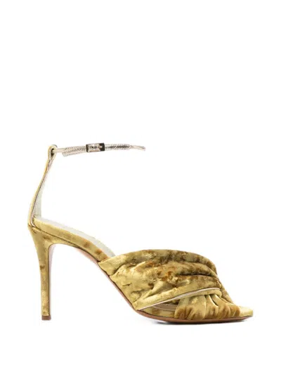 Forte Forte Velvet Heel Sandals In Yellow