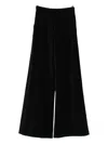 Forte Forte High-waisted Wide-leg Velvet Trousers In Black