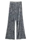 Forte Forte Women Velvet High-waisted Trousers In Blue