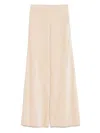 Forte Forte High-waisted Wide Leg Velvet Trousers In Neutral
