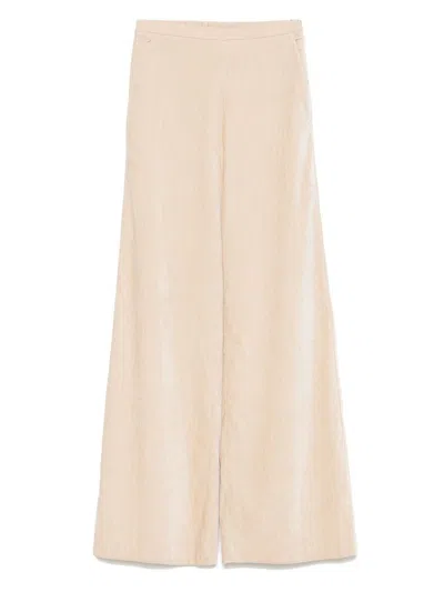 Forte Forte Velvet High-waisted Trousers In Sand