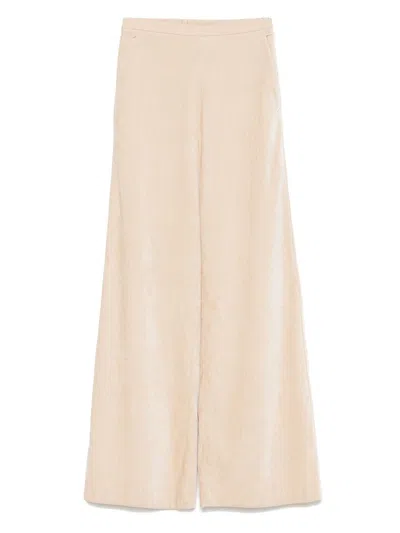 Forte Forte Velvet High-waisted Trousers In Sand