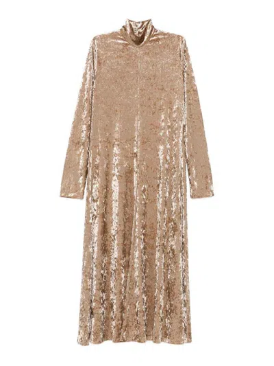 Forte Forte Velvet Long Dress In Sand