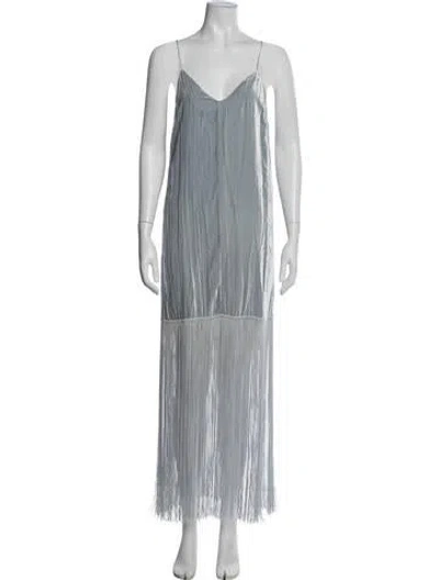 Pre-owned Forte Forte Velvet Long Dress W/ Tags In Blue