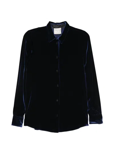 Forte Forte Velvet Long-sleeves Shirt In Blue