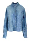 Forte Forte Velvet Overshirt In Blue