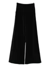 Forte Forte High-waisted Wide-leg Velvet Trousers In Black