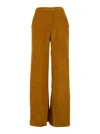 Forte Forte Elastic Waist Casual Pants In Brown