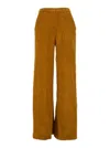 Forte Forte Double Velvet High Waist Pants In Yellow