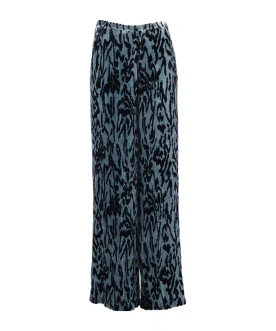 FORTE FORTE FORTE FORTE LEOPARD PRINTED WIDE-LEG VELVET PANTS