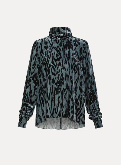 Forte Forte Velvet Rollneck With Moire' Print In Multi