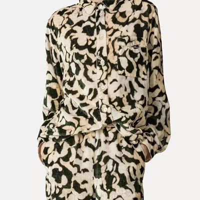Forte Forte Abstract-print Velvet Shirt In Neutrals