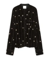 Forte Forte Velvet Shirt With A Relaxed Fit And Petites Etoiles Embroidered Details In Black