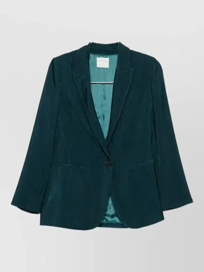 Forte Forte Velvet Single Breasted Tailored Jacket In Green