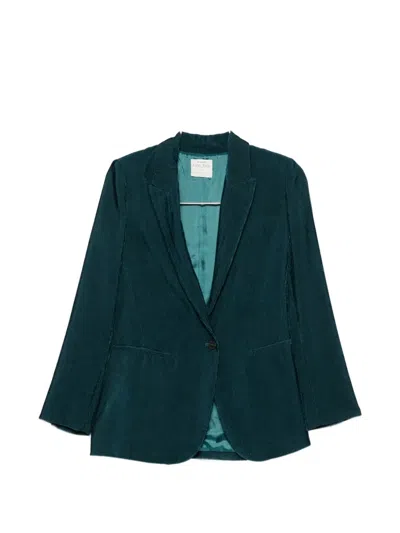 Forte Forte Velvet Single-breasted Jacket In Green