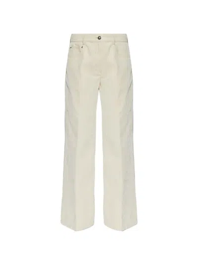 Forte Forte Velvet Straight-leg Trousers In Neutral