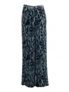 Forte Forte Velvet Trousers With Moiree Print In Blue