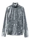 Forte Forte Velvet Turtleneck Top In Metallic