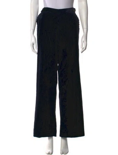 Pre-owned Forte Forte Velvet Wide Leg Pants In Blue