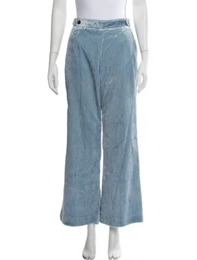 Pre-owned Forte Forte Velvet Wide Leg Pants In Blue