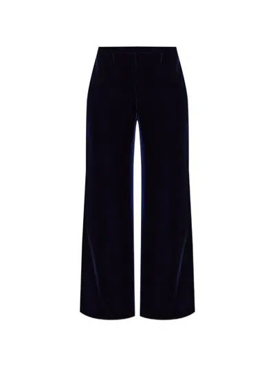 Forte Forte Velvet Wide-leg Trousers In Blue