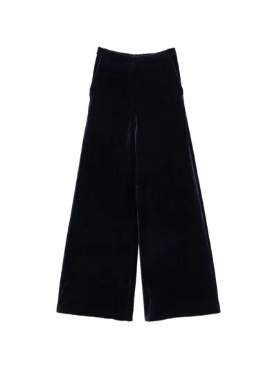 Forte Forte Velvet Wide-leg Trousers In Navy