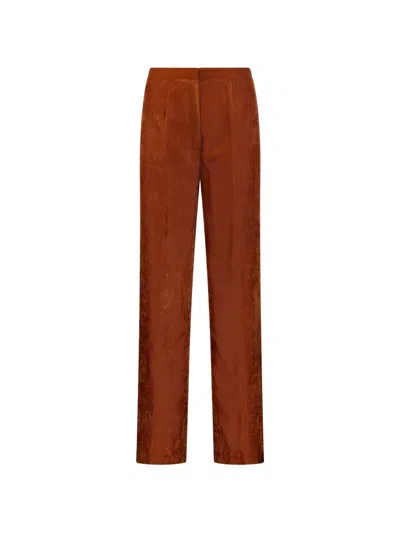 Forte Forte Turmeric High-waisted Ribbed Viscose Velvet Wide-leg Pants In Brown