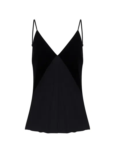 Forte Forte Velvet-panelled Camisole Top In Black