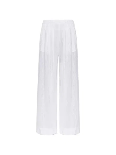 Forte Forte Vertical-stripe Wide-leg Trousers In White