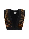 Forte Forte Beaded Cotton Vest In Nero